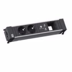 Bachmann 909.0056, Modulaire, Aluminium, Noir, 2 sortie(s) CA, Type F