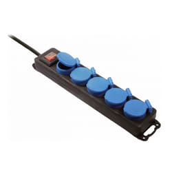 Bachmann 349.046 multiprise 4,5 m 5 sortie(s) CA Extérieure Noir, Bleu