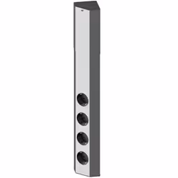 Bachmann 51088300, 2 m, Intérieure, Type F, Acier inoxydable, 4 sortie(s) CA, 1 pièce(s)