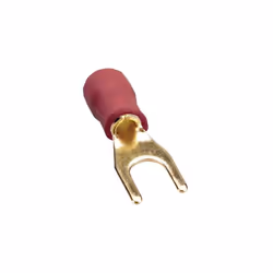 10er Beutel Gabelkabelschuhe, 24-Karat vergoldet und isoliert Farbe: rot Querschnitt: 1,5mm² Zum Quetschen Sinuslive KSI-1,5  ...