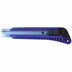 Boîtier en plastique avec guide de lame en métal Cutter 14 cm + 1 cutter lame 17 cm + 3 lames 1 monté + 2 lames dans le magaz ...