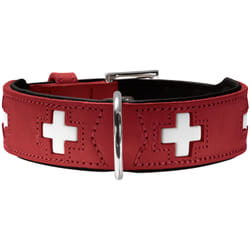 Hunter Collar Swiss Noir, Rouge Cuir Moyen Chien Collier standard