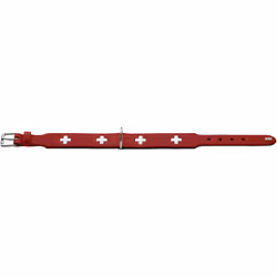 Hunter Collar Swiss Noir, Rouge Cuir Moyen Chien Collier standard