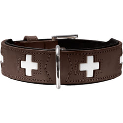 Hunter Collar Swiss Noir, Marron Cuir S-M Chien Collier standard