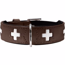 Hunter Collar Swiss, Chien, Collier standard, Noir, Marron, Cuir, Monochromatique, Moyen