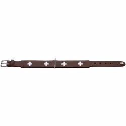 Hunter Collar Swiss Noir, Marron Cuir Moyen Chien Collier standard