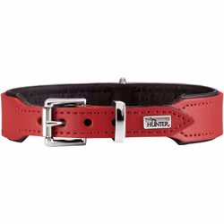 Hunter Collar Basic, Chien, Collier standard, Noir, Rouge, Simili-cuir, Cuir, Monochromatique, XS-S
