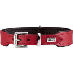Hunter Collar Basic Noir, Rouge Simili-cuir, Cuir XS-S Chien Collier standard