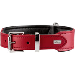 Hunter 46949 collier pour chiens et chats Noir, Rouge Cuir M-L Chien Collier standard