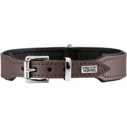 Hunter Collar Basic Noir, Marron Simili-cuir, Cuir S-M Chien Collier standard