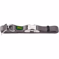 Hunter Vario Basic Alu-Strong, Chien, Collier standard, Gris, Nylon, Plastique, Monochromatique, Extra large
