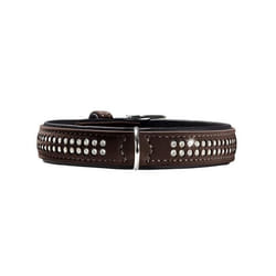 Collier pour Chien - Hunter - Softie Deluxe 35 - Cuir Nubuck - Marron - 22 cm de Largeur