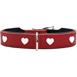 Hunter 69900 collier pour chiens et chats Rouge, Blanc Cuir XS Chien Collier standard