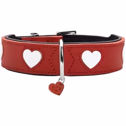Hunter 69906, Chien, Collier standard, Rouge, Blanc, Cuir, Motif, Motif à cœur