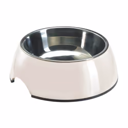 Hunter Mangeoire pour chiens Mélamine Acier inoxydable Blanc 350 ml (18,5 x 18,5 x 9,5 cm)