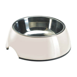 Hunter Mangeoire pour chiens Mélamine Acier inoxydable Blanc 350 ml (18,5 x 18,5 x 9,5 cm)