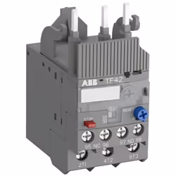 Relais thermique Abb série TF42, avec les caractéristiques suivantes : Tension nominale de fonctionnement circuit auxiliaire  ...