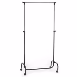 Portant à vêtements TIGER penderie simple sur roulettes vestiaire mobile avec 1 barre de hauteur réglable en métal chromé et  ...
