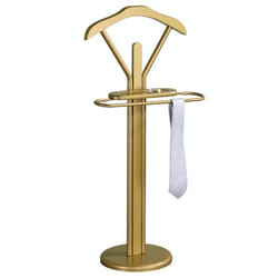 Valet de chambre FABIO chevalet de nuit portant pour vêtements structure en métal laqué couleur or