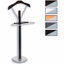 Valet de chambre FABIO chevalet de nuit portant pour vêtements structure en métal laqué et finition en MDF couleur wengé