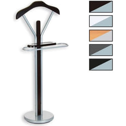 Valet de chambre FABIO chevalet de nuit portant pour vêtements structure en métal laqué et finition en MDF couleur wengé