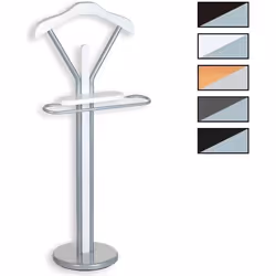 Valet de chambre FABIO chevalet de nuit portant pour vêtements structure en métal laqué et finition en MDF blanc