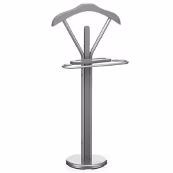 Valet de chambre FABIO chevalet de nuit portant pour vêtements structure en métal laqué et finition en MDF décor gris mat
