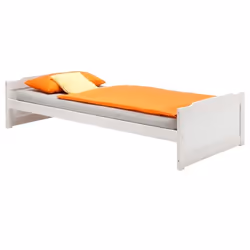 Lit en pin massif FRITZ lit pour enfant 90 x 200 cm lasuré blanc