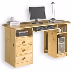 Bureau multi rangements BOB en pin massif vernis naturel