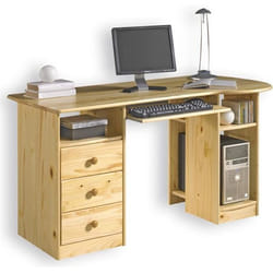 Bureau multi rangements BOB en pin massif vernis naturel
