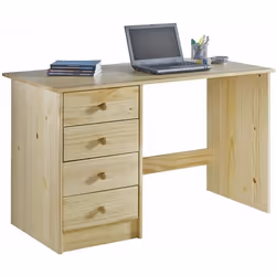 Bureau multi rangements pin massif vernis naturel