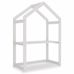 Bureau cabane enfant réglable LIA Montessori en bois massif blanc plateau évolutif en hauteur qui sadapte à la croissance