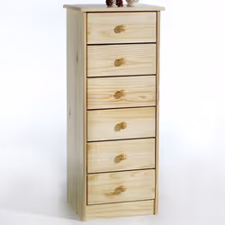 Chiffonnier commode apothicaire pin massif vernis naturel