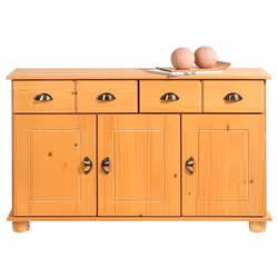 Buffet salle à manger COLMAR en bois massif L 116 cm avec 3 portes battantes et 2 tiroirs spacieux coloris teinté