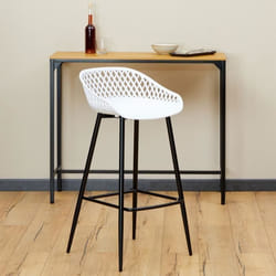 Lot de 2 tabourets de bar IREK - IDIMEX - Blanc et noir - Style contemporain - Cuisine