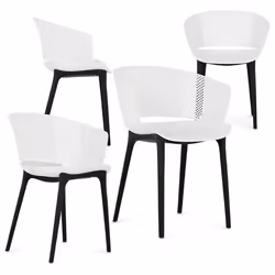 lot de 4 chaises de jardin OLINDO blanc chaise dextérieur pour terrasse avec protection anti-UV