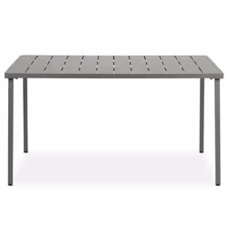 Table de jardin AZALEA rectangulaire gris 140 x 75 x 80 cm en métal