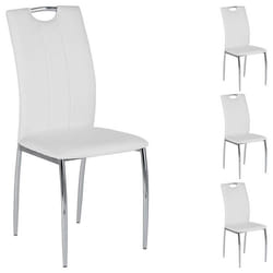 Lot de 4 chaises APOLLO assise synthétique blanc