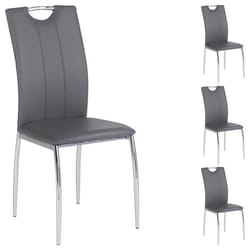 Lot de 4 chaises APOLLO assise synthétique gris