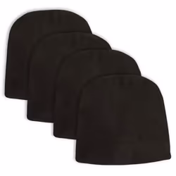 Lot de 4 coussins dassise AZARA pour chaise dintérieur coussin antidérapant en tissu noir