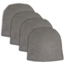 Lot de 4 coussins dassise AZARA pour chaise dintérieur coussin antidérapant en tissu gris