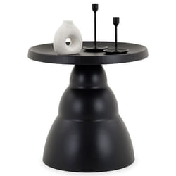 Table basse ronde LORIS Design Moderne Diamètre 50 cm Noire Table dappoint Design en Métal