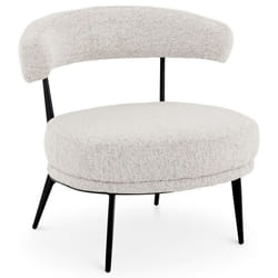 Fauteuil salon MANAO Design Moderne en Tissu Chenille effet Bouclette Couleur Beige Sans Accoudoirs