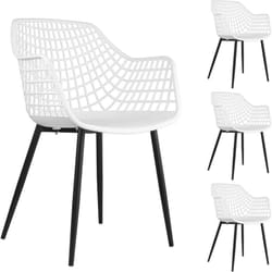 Lot de 4 chaises lucia, en plastique blanc
