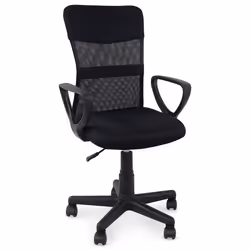 Chaise de bureau ergonomique JOGO noir assise pivotante et réglable en hauteur 99 cm roulettes adaptées à la moquette