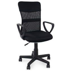 Chaise de bureau ergonomique JOGO noir assise pivotante et réglable en hauteur 99 cm roulettes adaptées à la moquette