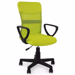 Chaise de bureau ergonomique JOGO vert assise pivotante et réglable en hauteur 99 cm roulettes adaptées à la moquette