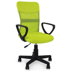 Chaise de bureau ergonomique JOGO vert assise pivotante et réglable en hauteur 99 cm roulettes adaptées à la moquette
