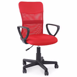 Chaise de bureau ergonomique JOGO rouge assise pivotante et réglable en hauteur 99 cm roulettes adaptées à la moquette
