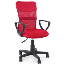 Chaise de bureau ergonomique JOGO rouge assise pivotante et réglable en hauteur 99 cm roulettes adaptées à la moquette